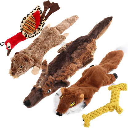 5Pcs Dog Squeaky Toys for Small Medium Dog, No Stuffing